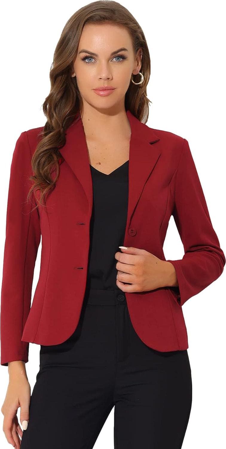 Allegra K Women’s Work Office Lapel Collar Stretch Jacket Suit Blazer