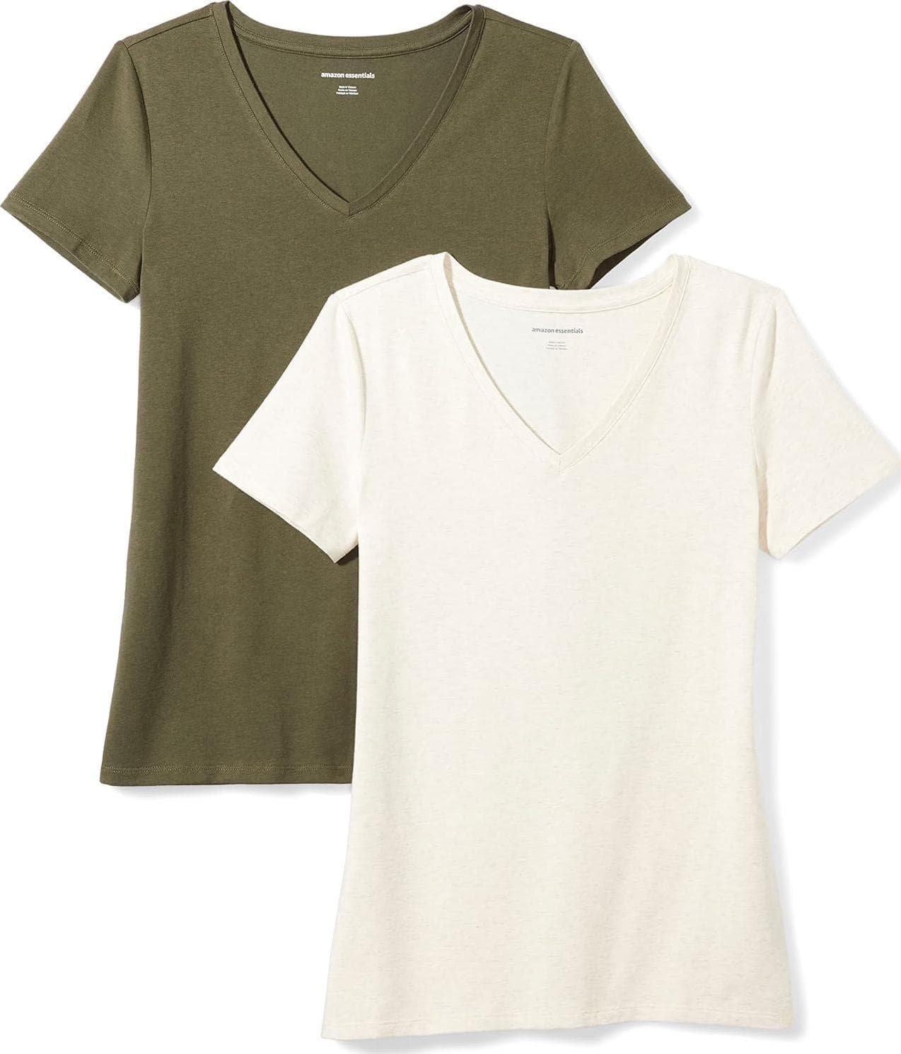 Amazon Essentials Women’s Classic-Fit Short-Sleeve V-Neck T-Shirt, Multipacks
