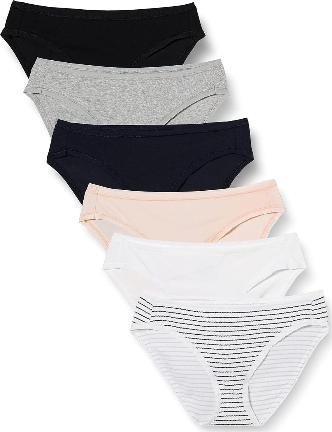 Amazon Essentials Women’s Cotton Bikini Brief Underwear (Available in Plus Size), Multipacks