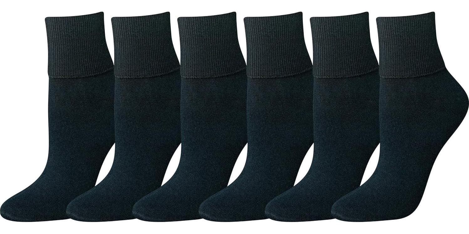 Amazon Essentials Women’s Turn Cuff Socks, 6 Pairs