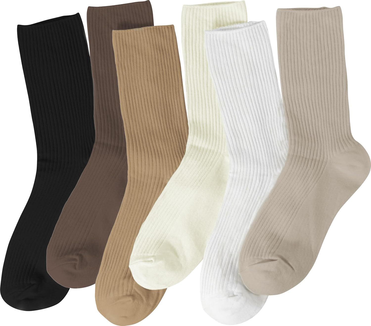 BomKinta Crew Socks for Women – Thin Solid Cotton Socks – Casual Cute Above Ankle Socks