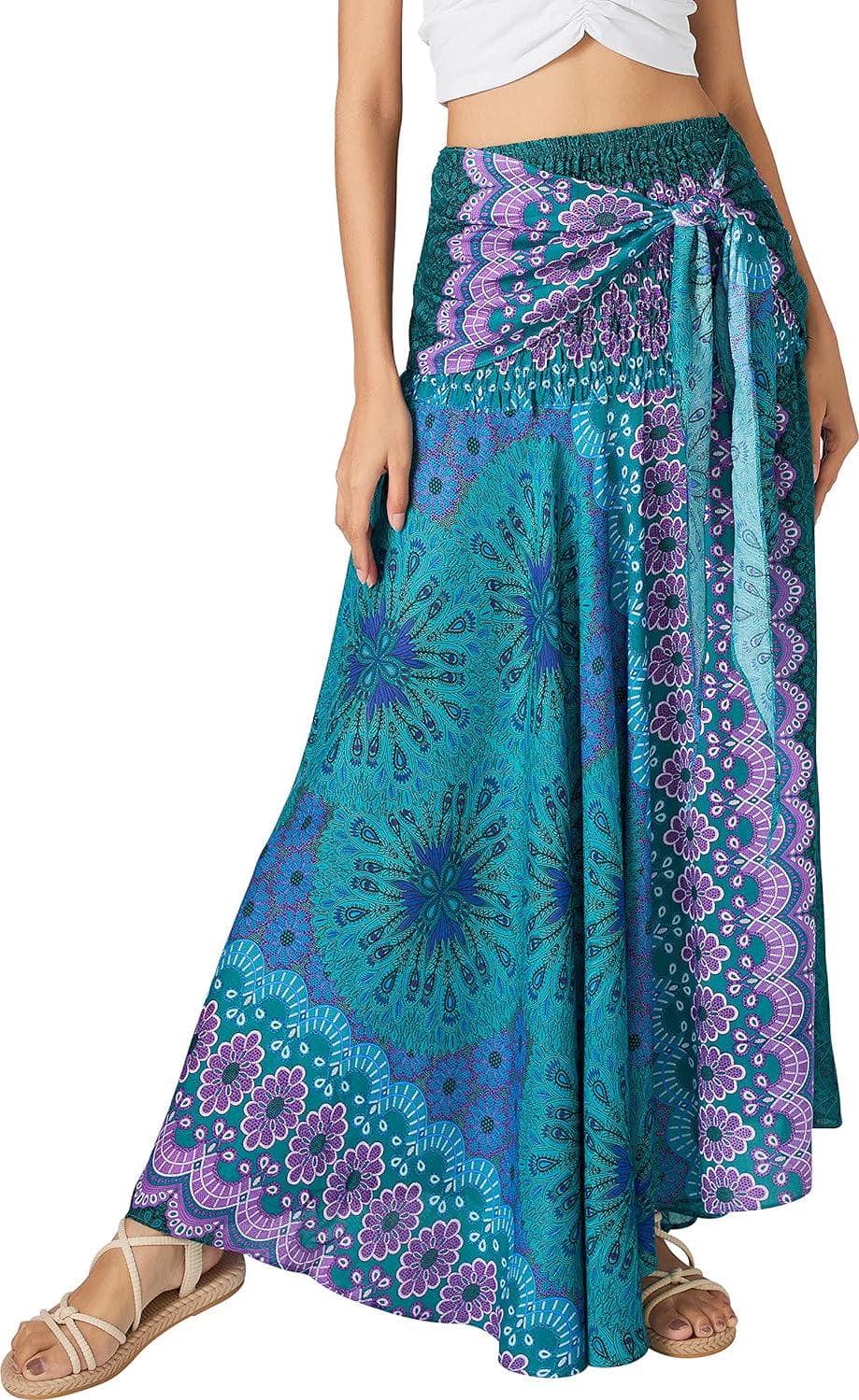 Joob Joob Long Boho Skirts for Women – Bohemian Hippie Maxi Summer Skirt