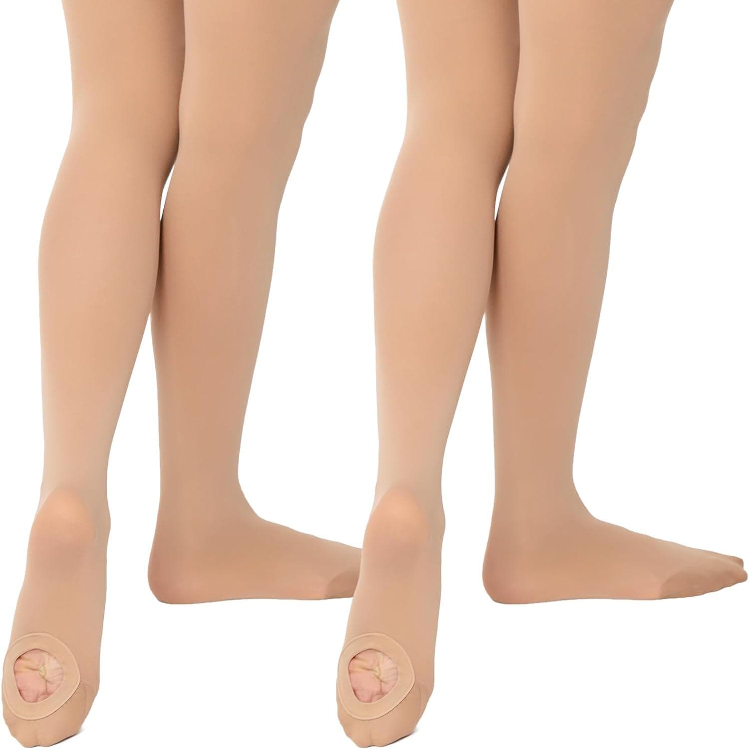 MANZI Women’s Dance Tights Pink Convertible Ballet Stockings Ultra Soft Transition Leggings for Adults Girls