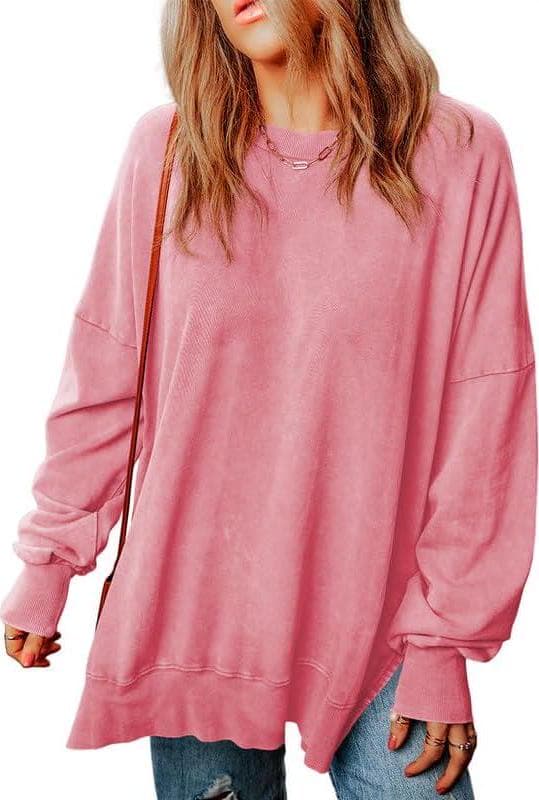 SHEWIN Womens Sweatshirt Casual Long Sleeve Crewneck Lightweight Pullover Tops Loose Sweatshirts