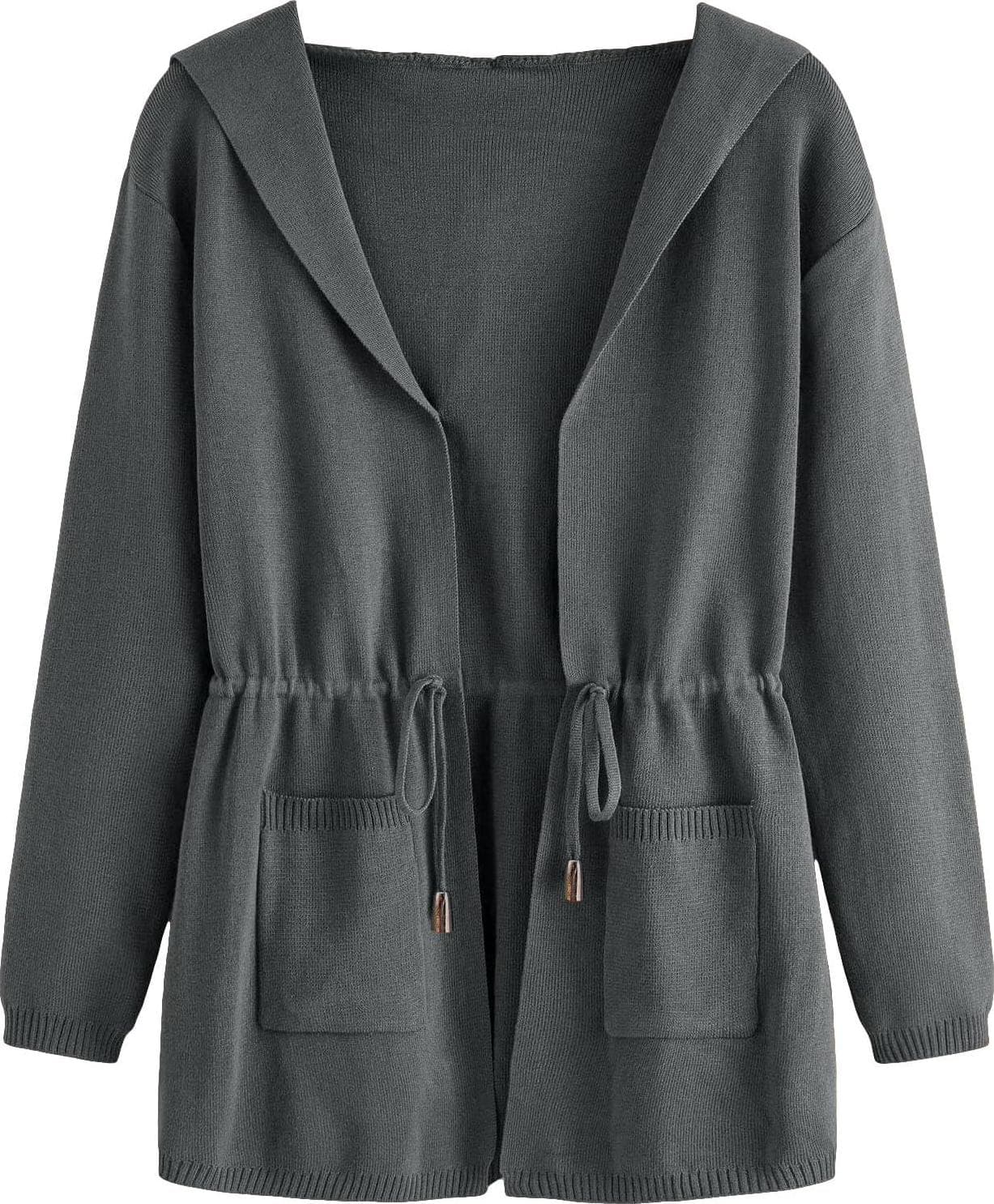 SOLY HUX Women’s Open Front Long Sleeve Drawstring Waist Hoodies Cardigan Sweater with Pockets