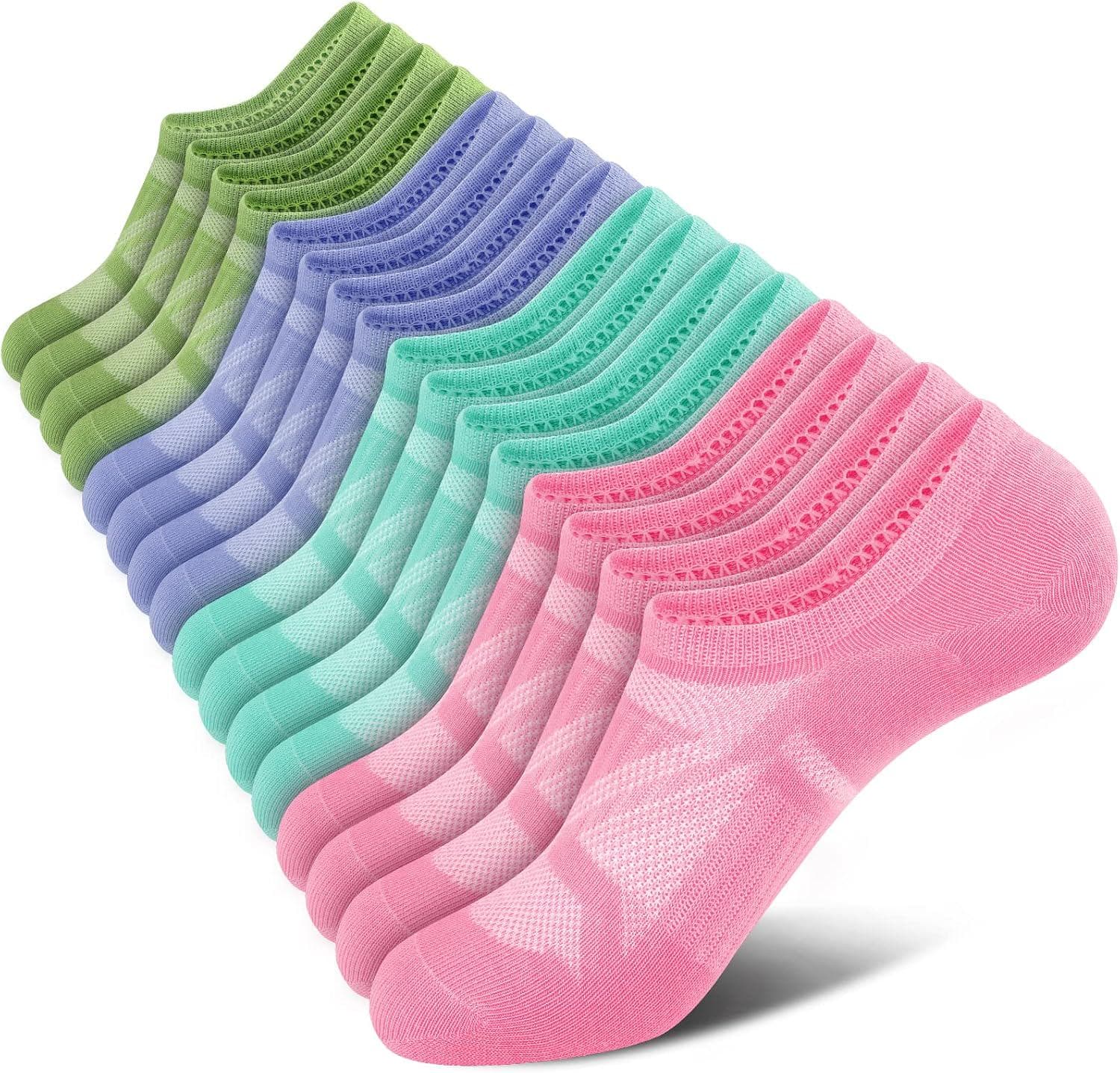 wernies No Show Socks Women – 8 Pairs Ankle Socks for Women, Low Cut Socks Short Cotton Socks, Invisible Casual Socks