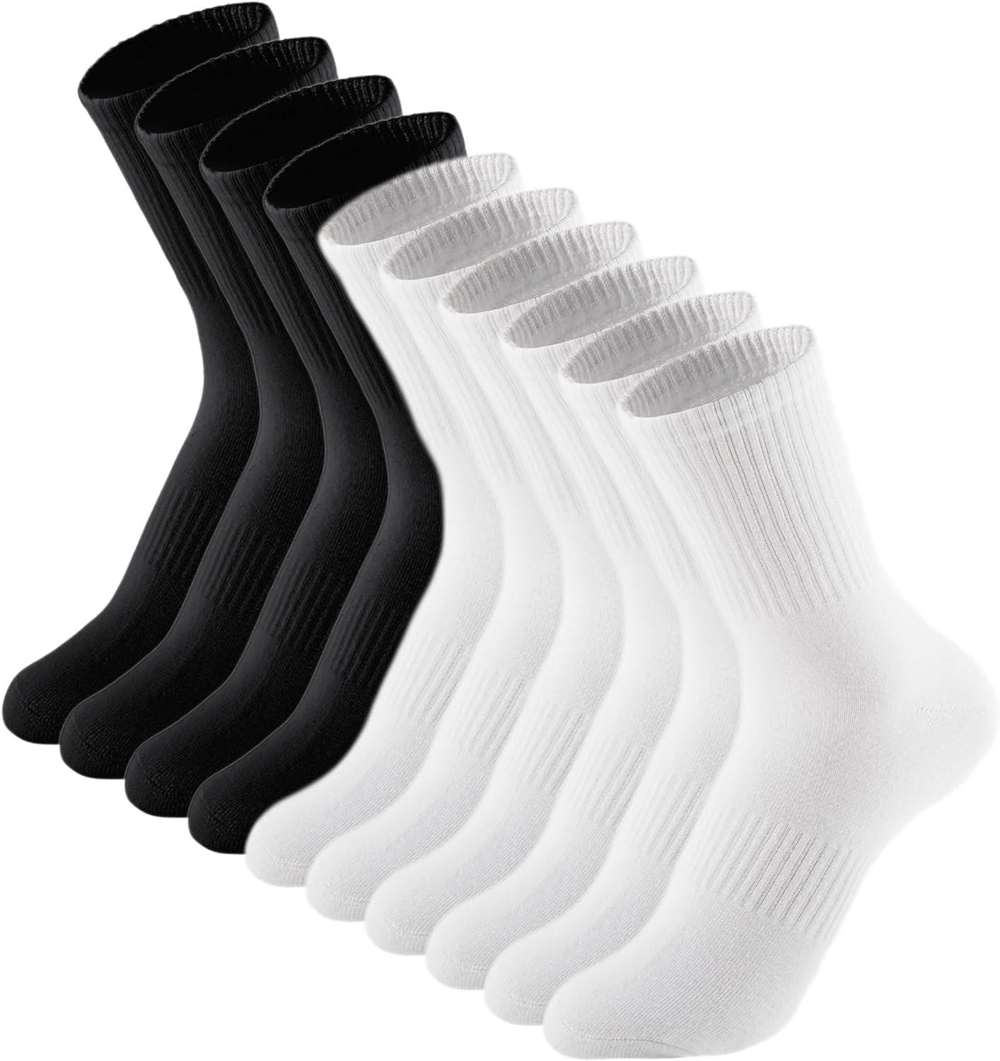 Womens Crew Socks Casual Athletic Gym LightWeight Thin Cotton Socks 5 Pairs