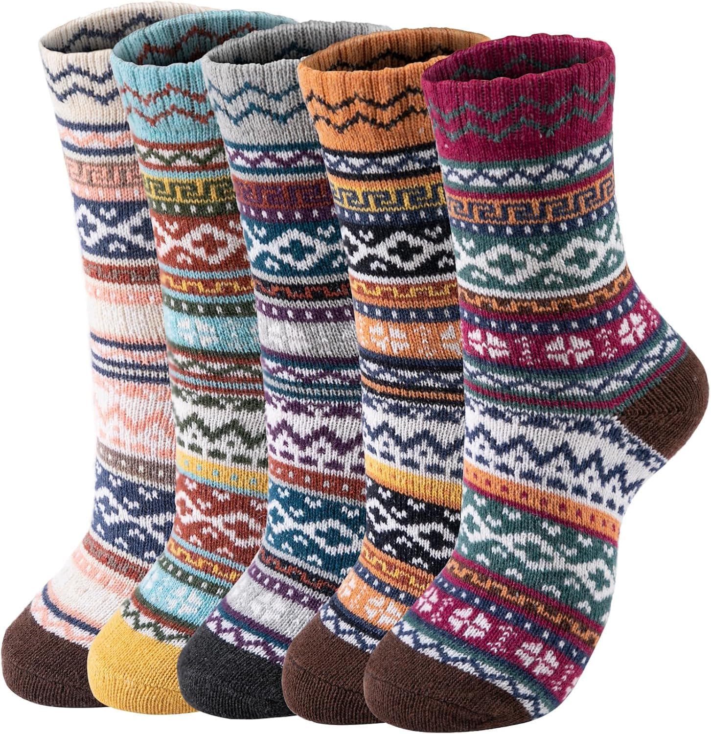 Womens Wool Socks – 5 Pairs Thick Soft Women’s Socks, Winter Socks for Women Men, thermal socks for women
