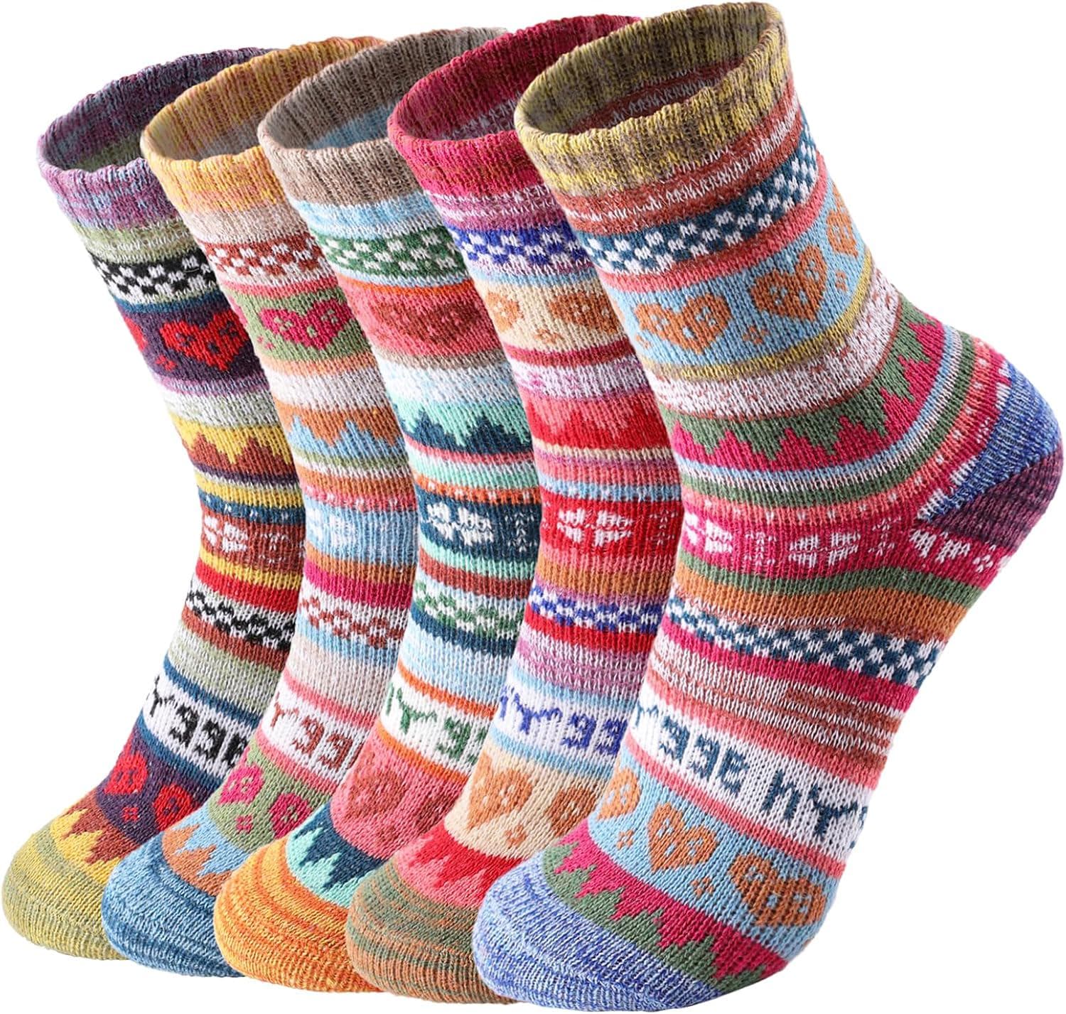 Wool Socks for Women – Womens Wool Socks Winter Warm Wool Socks Men Cozy Knit Socks Boots Socks for Women